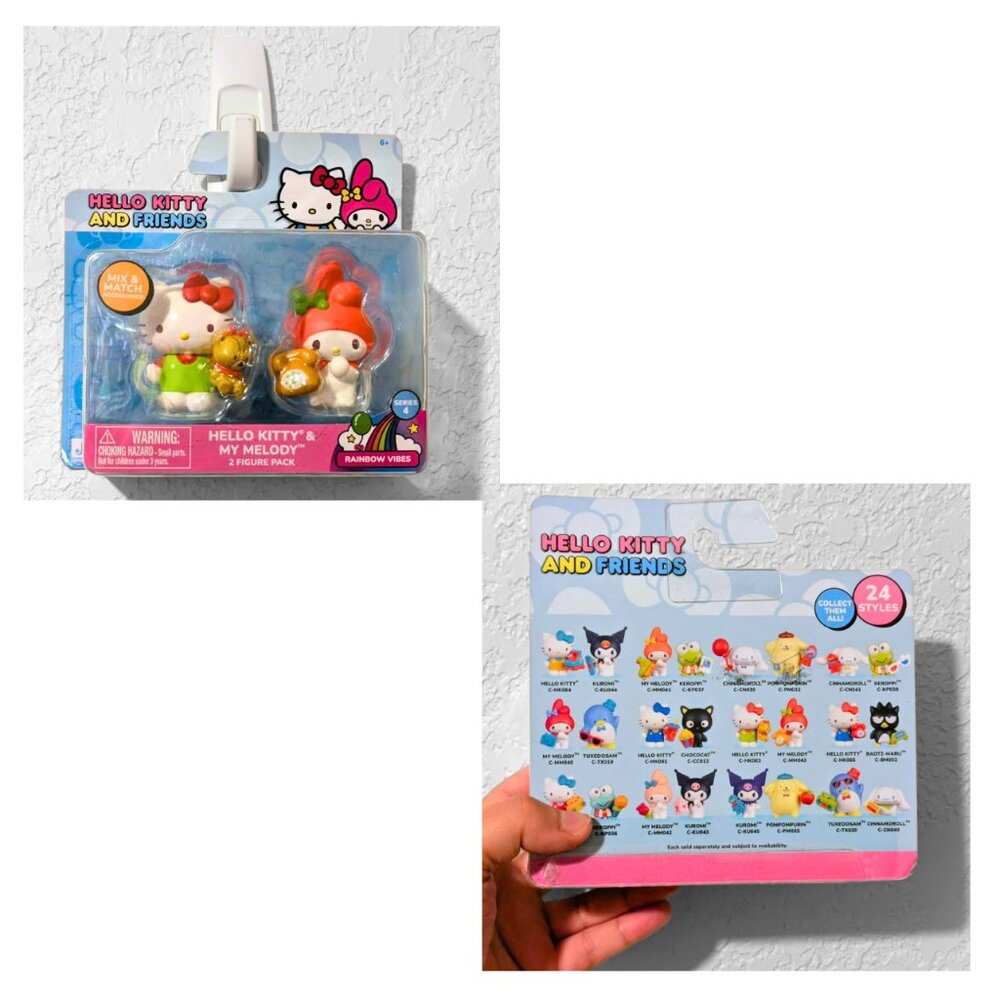 NWT Sanrio Hello Kitty My Melody Rainbow Vibes Series 4 Vinyl Mini Figures